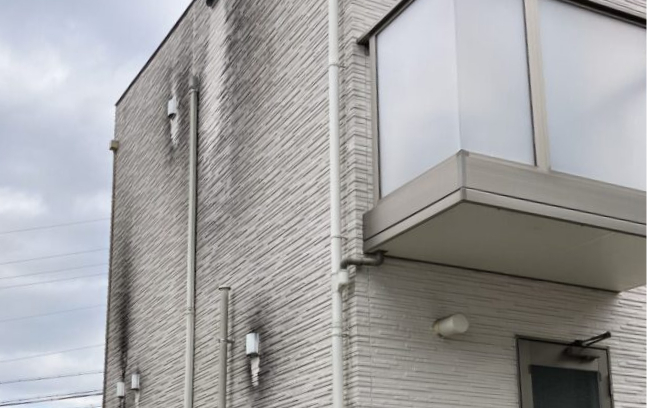 外壁洗浄専門店WASHERS（ウォッシャーズ）による、戸建て住宅の施工事例詳細。外壁診断士による事前の建物診断に基づき、外壁2面の掃除を行った実績を紹介。