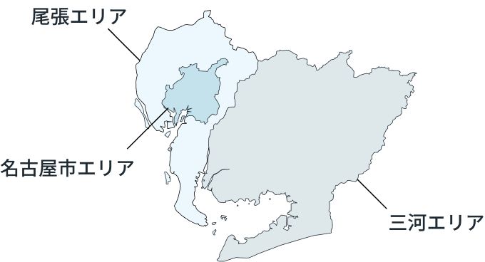 外壁洗浄専門店WASHERS名古屋の対応エリアマップ。外壁診断士が建物を正しく診断し、地域に密着して誠実な掃除をお届けするサービス提供範囲を紹介。